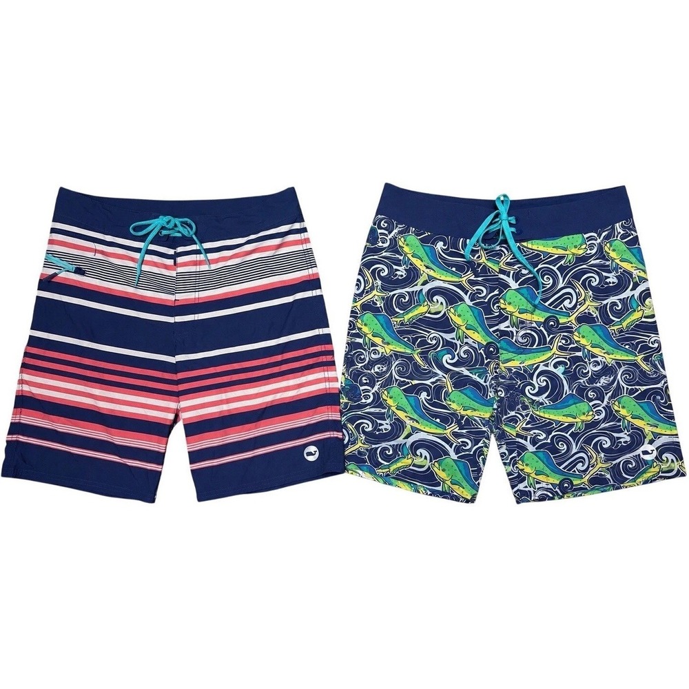 Bundle of 2 Vineyard Vines Men's Performance Board Shorts Size 30 Mahi Mahi